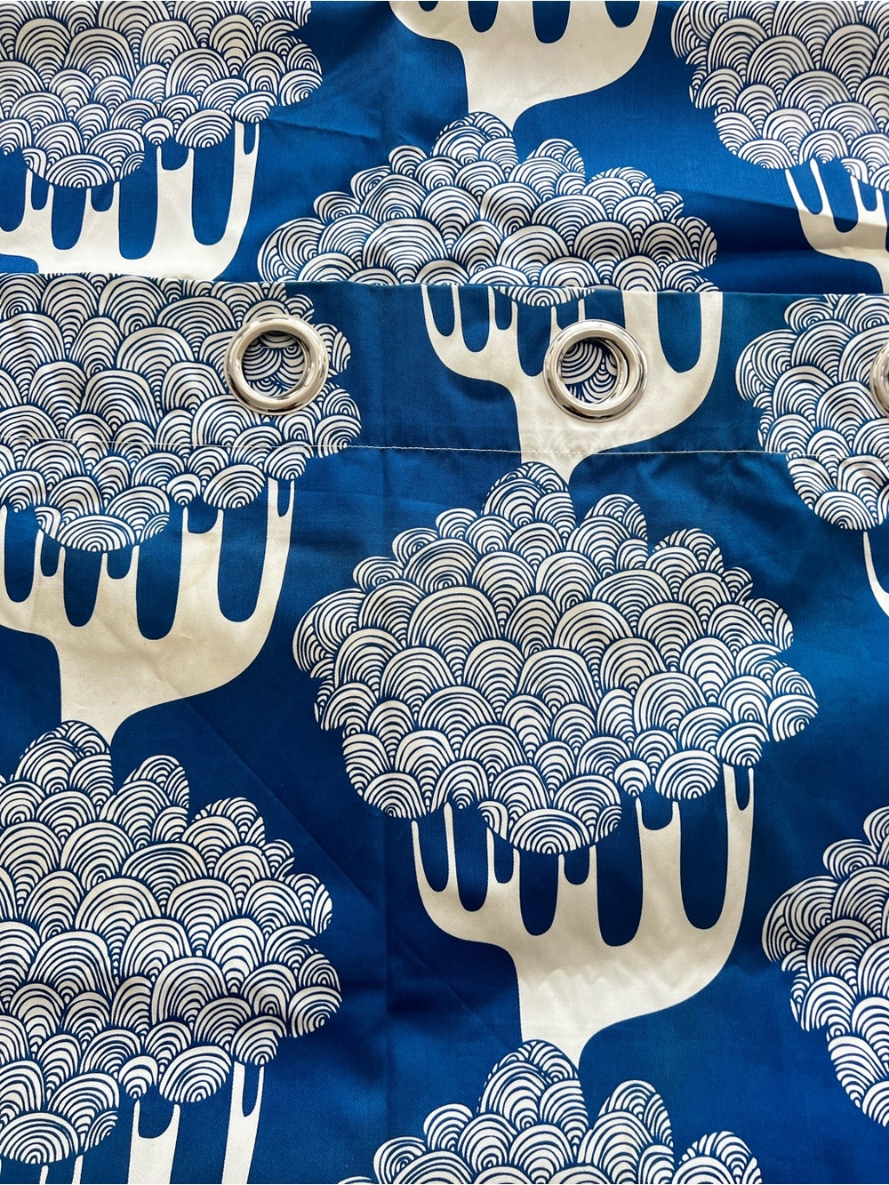 Vintage IKEA Kajsamia Curtain Panel One Piece Blue White Emma Hagman 1999
